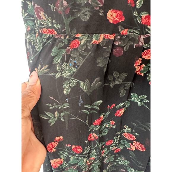 NWT Baltic Born Black Floral Print Flutter Sleeve Laurel Midi Dress Size XL - Picture 8 of 16